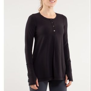 Lululemon Ride On Henley black long sleeve top xsm